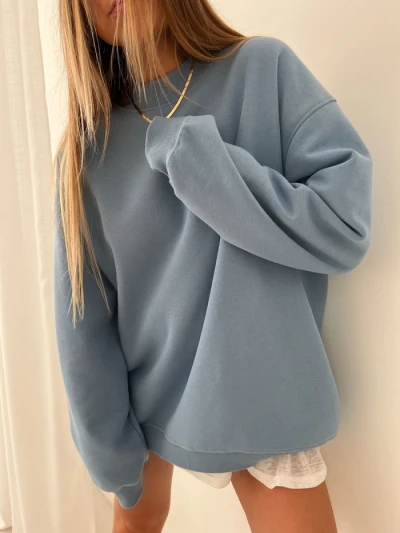 Women's Fleece Sweatshirt Loose fit Soft Oversized Pullover Sweatshirt