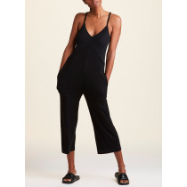 Wholesale loose fit casual sports yoga jumpsuits ribbed sportysuits with side pockets