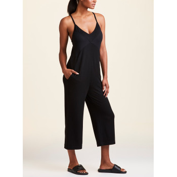 Wholesale loose fit casual sports yoga jumpsuits ribbed sportysuits with side pockets