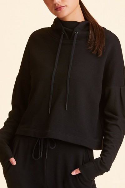 Custom high neck cotton hooded sweatshirts loose fit hoodies for women