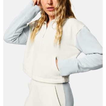 Custom stand collar zipper sweatshirts for women patchwork cotton hoodies