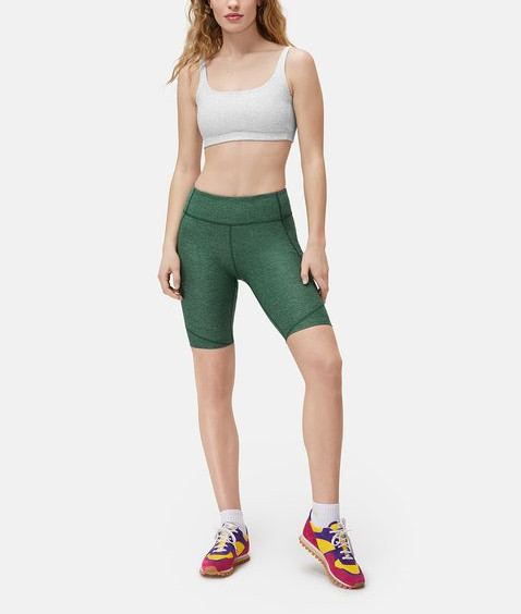 Women's ,mid rise gym shorts compressive yoga shorts