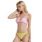 WSWT14 Women's Bikini Bottoms On Both Sides Wearing Pink Triangle Swimwear Two Pieces Swimsuit