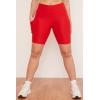 Plus size compressive yoga shorts for women with side pockets