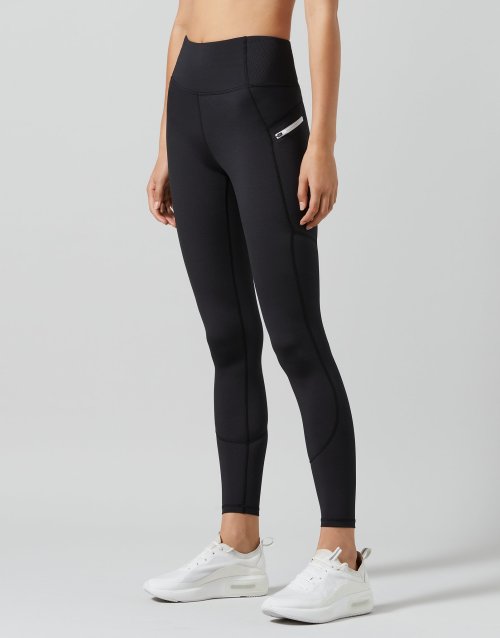 Custom high rise compressive fitness yoga leggings with zipper pockets