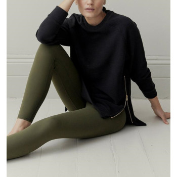 Custom cotton crew neck sports sweatshirts with zipper for ladies