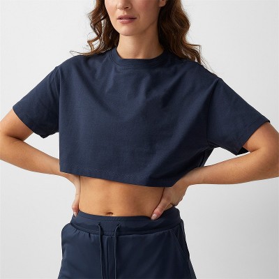 Women 's  Workout Crop Tops Short Sleeve Shirts Casual Athletic Running T -Shirts