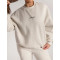 Women's Long Sleeve Top Round Neck Drop Shoulder Pullover, Oversize Sweatshirt