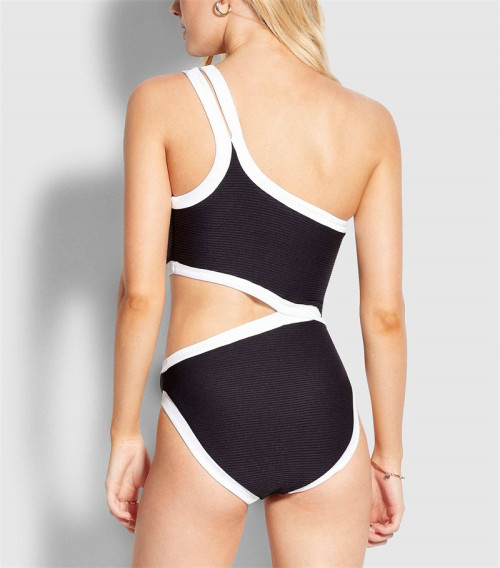 Custom Color Block Midriff Outfits Sexy Bikini Swimwear One pieces Sets wholesale Swimsuit Bathing Suit