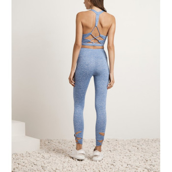 Wholesale women's high waisted solid color fitness tights athleisure lifestyle yoga leggings
