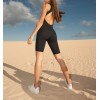 Private label backless fitness short jumpsuits for women custom plain sportysuit