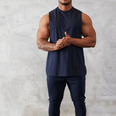 Men's Sleeveless Muscle Stringer Tank Top Cut Open Gym Training Bodybuilding Vest Shirts