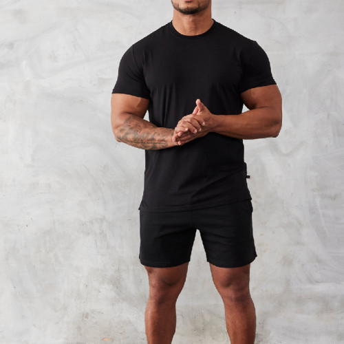 Men's Workout T Shirts Short Sleeve Gym Bodybuilding Muscle Shirts Base Layer Fitness Tee Tops