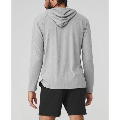 Men's Gym Workout Active Long Sleeve Pullover Lightweight Hoodie Casual Hooded Sweatshirts