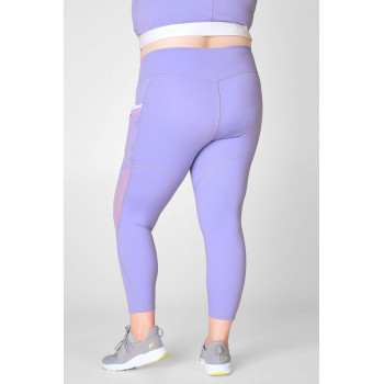 Plus size no front seam yoga leggings with side mesh pockets