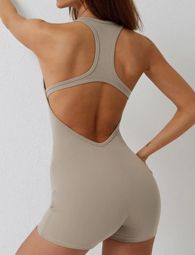 Womens Sexy One Piece Shorts Jumpsuits Yoga Bodysuit custom logo Sports Romper
