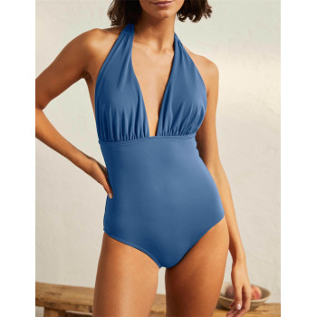 Custom One Piece Swimsuit String Monokini Sexy Solid High Cut Bikini Plain Swimwear Bodysuits One Piece Swimming Suit Manufacturer