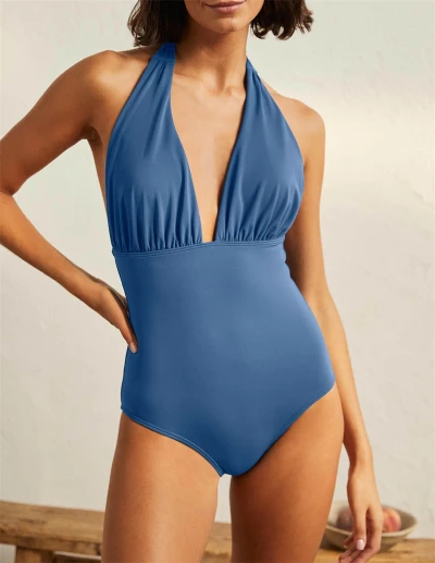 Custom One Piece Swimsuit String Monokini Sexy Solid High Cut Bikini Plain Swimwear Bodysuits One Piece Swimming Suit Manufacturer
