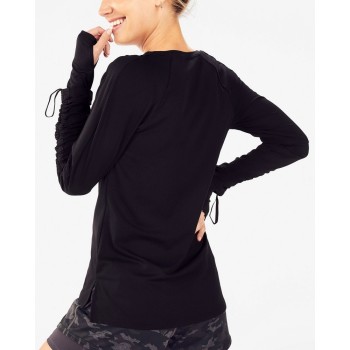 Slim fit long sleeve yoga tops with thumb holes trendy gym shirts