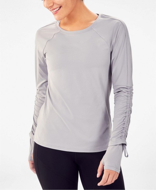 Slim fit long sleeve yoga tops with thumb holes trendy gym shirts