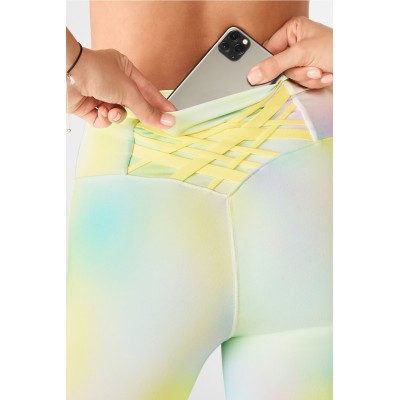 Wholesale tie dye ankle length yoga leggings for women squat proof fitness tights