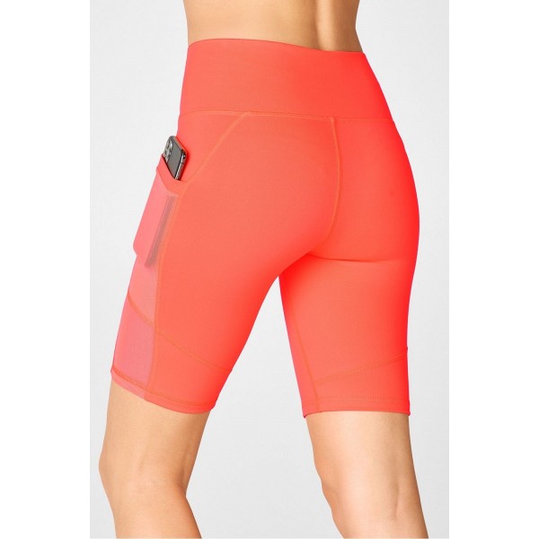 High rise pocket mesh shorts for ladies custom biker shorts