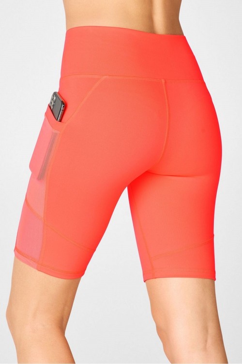 High rise pocket mesh shorts for ladies custom biker shorts