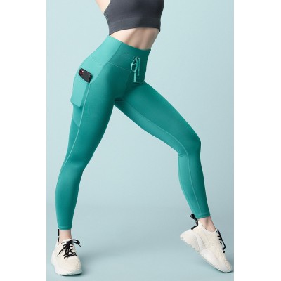 Custom women's pocket full length leggings adjustable waist yoga leggings