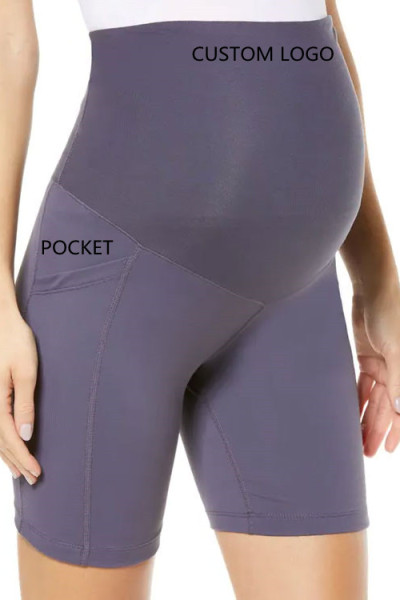 Custom Maternity Clothing Stretchy Pregnancy Leggings Maternity Pants Shorts With Pocket