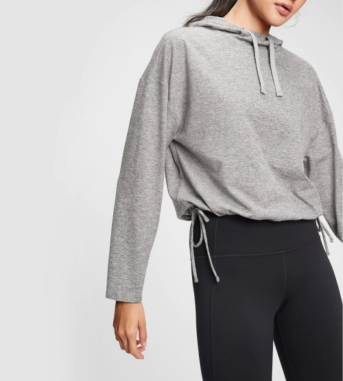 Custom lightweight cropped hoodies with waist adjustment