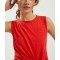 Custom cotton athleisure knot tank top for women hollow back singlets