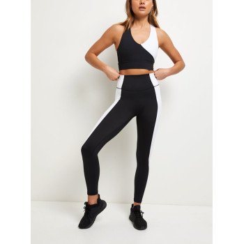 Maxium coverage panel yoga leggings color block yoga pants