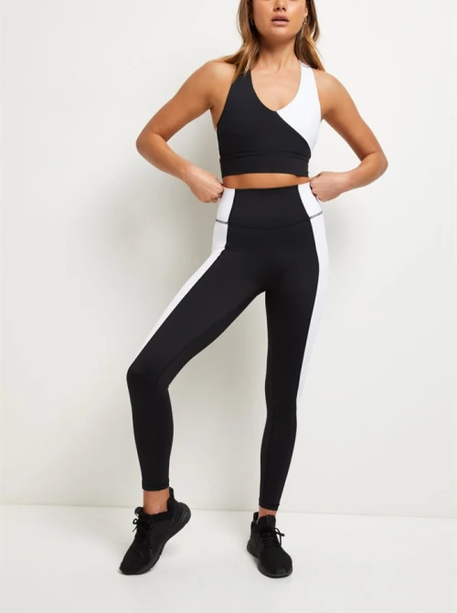 Maxium coverage panel yoga leggings color block yoga pants