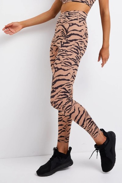 Custom printing zebra pattern yoga leggings for ladies with high waist design