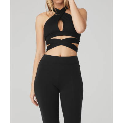 Women's Sports Bras with Extra-Long Ties and Removable Cups