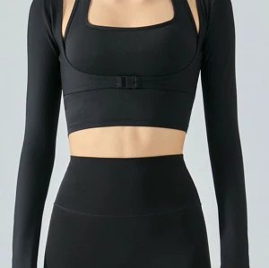 The Ribbed Faux Layered Halter Neck Cropped Sports Top