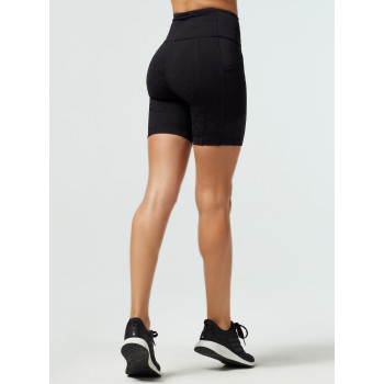 Custom printing biker shorts with side pockets high waist performance yoga shorts