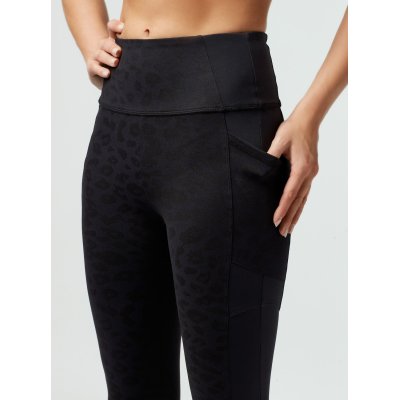 Wholesale leopard cutout yoga leggings with side pockets athleisure style yoga pants