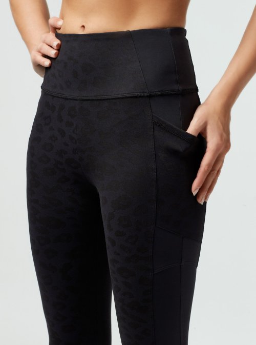 Wholesale leopard cutout yoga leggings with side pockets athleisure style yoga pants