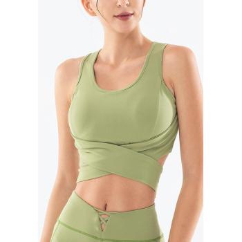 Women's sports bra offers medium support and is made with comfortable fabric