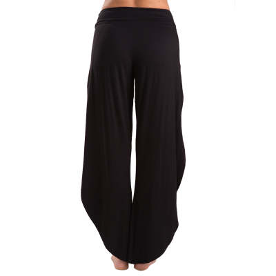 The Yoga Pant boasts a boho tulip hem that can be worn open or tied up