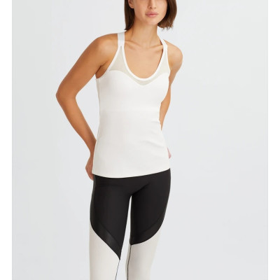 Custom patchwork slim fit tank tops full coverage gym top for women