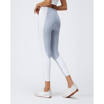 Color block no front seam compressive fitness tights basic design yoga leggings