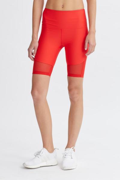 Custom mesh panel shorts for women high rise compressive biker shorts