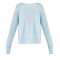 Women's sweatshirt has crossover back detail, side slits, and breathable sweat-wicking fabric.
