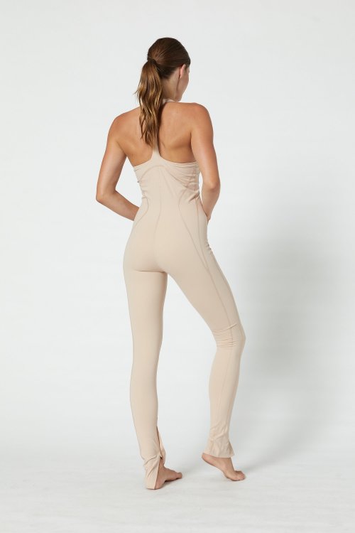 New arrival racerback full length yoga jumpsuits scoop neck no front seam fitness rompers