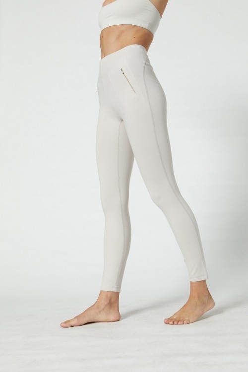Athleisure zipper pocket leggings for women street fitness tights
