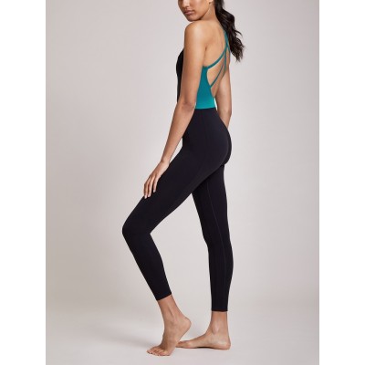 Custom back cross yoga jumpsuit one piece leggings sets open back fitness bodysuits