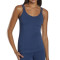 The women's yoga tank includes an internal shelf bra with an elastic banded back
