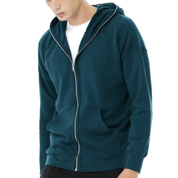 Classic men's everyday sports full-zip hoodie with pockets